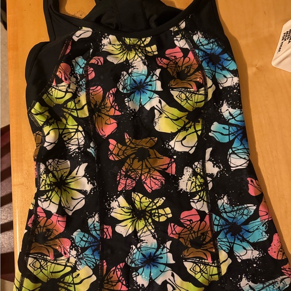 Colorful Floral Racerback Tank Top - Picture 2 of 3